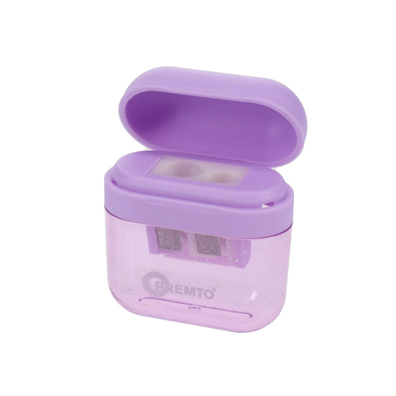 Premto Pastel Twin Hole Sharpener - Square - Wild Orchid