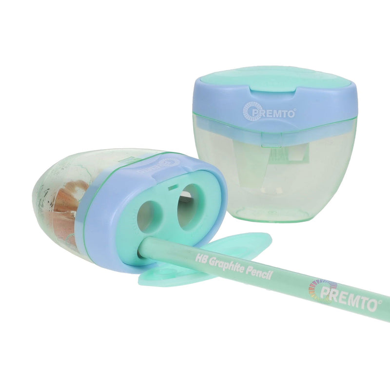 Premto Pastel Three Hole Sharpener - Mint Magic and Cornflower Blue