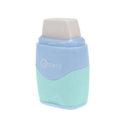 Premto Pastel Twin Hole Sharpener with Eraser - Mint Magic and Cornflower Blue