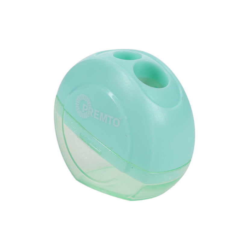 Premto Pastel Twin Hole Sharpener - Round - Mint Magic