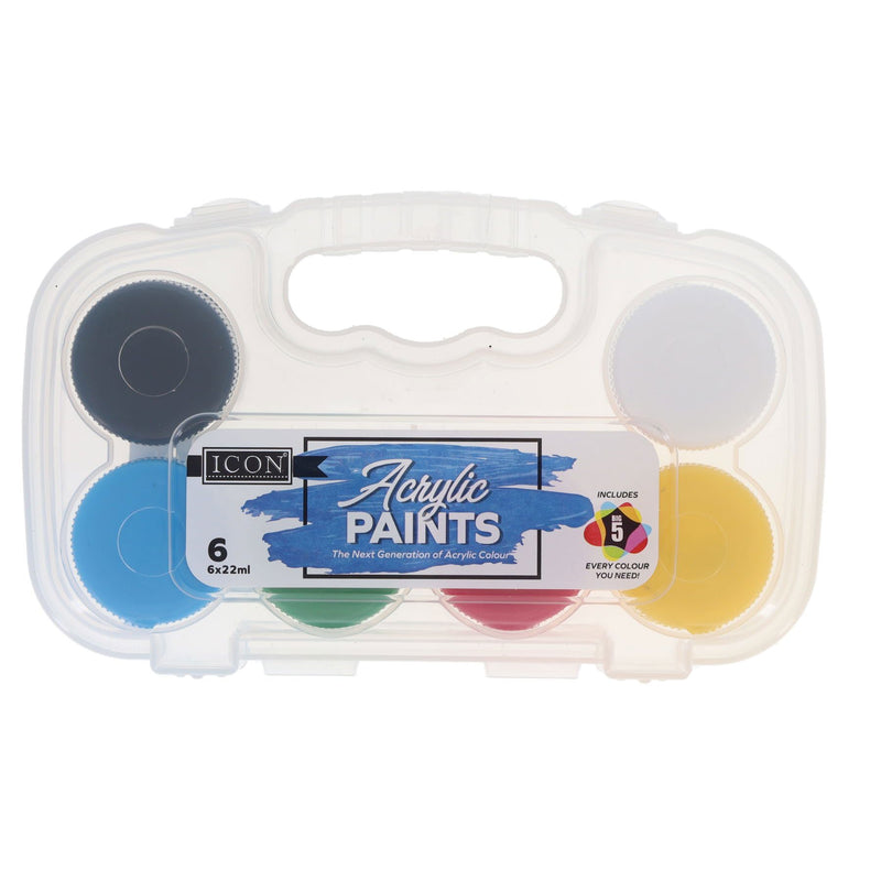 Icon Acrylic Paint Set - 6 x 22ml