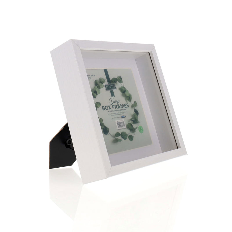 Icon Deep Box Frame - White - 16cm X 16cm