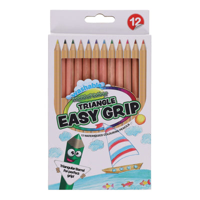 World of Colour Jumbo Triangle Easy Grip Colour Pencils - Pack of 12