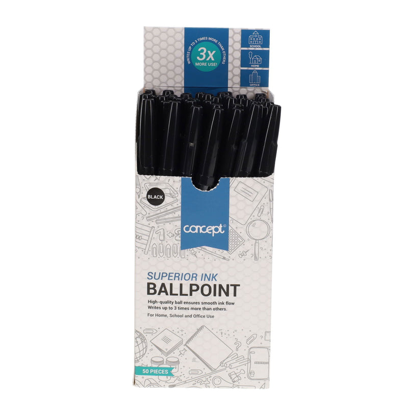 Concept Ballpoint Pens - Black - Box 50