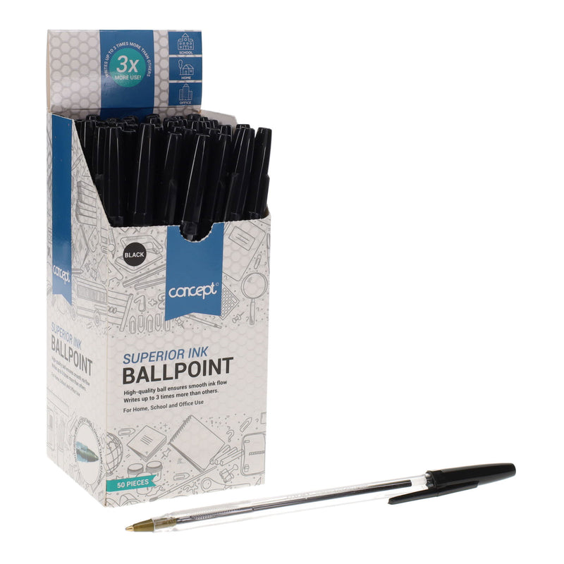 Concept Ballpoint Pens - Black - Box 50