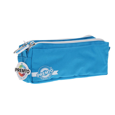 Premto 2 Pocket Pencil Case - Printer Blue