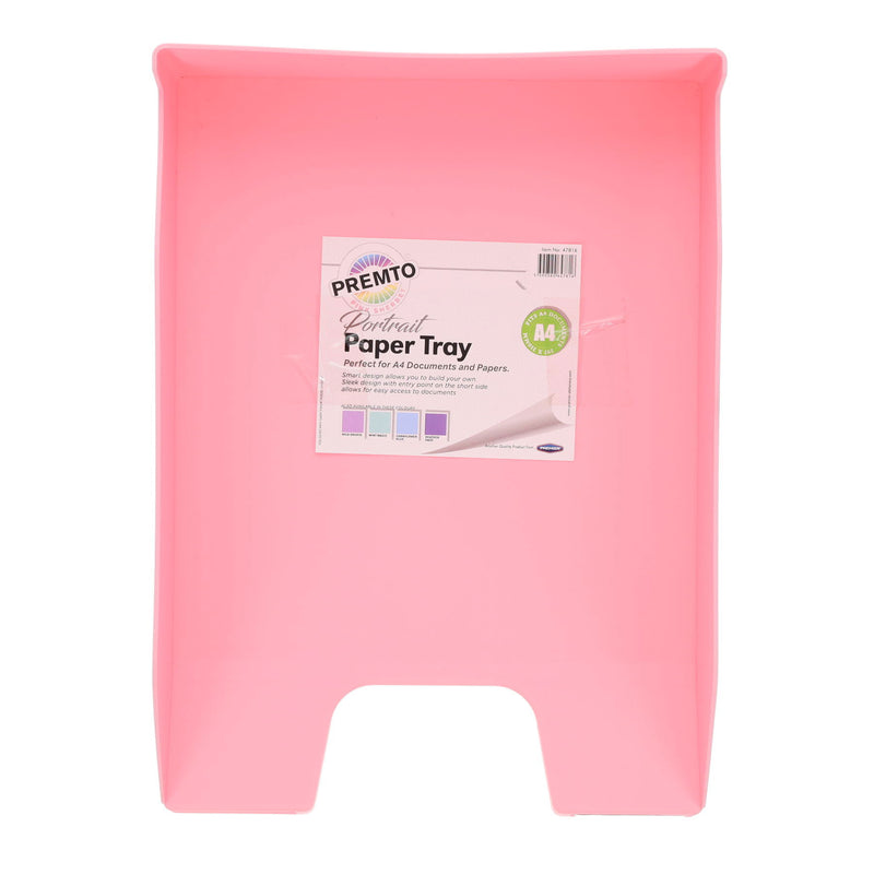 Premto Pastel Paper Tray - Portrait - Pink Sherbet