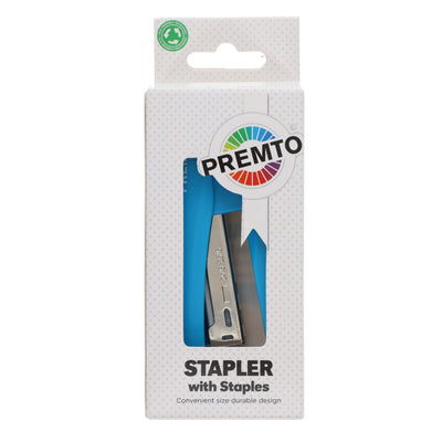 Premto Desk Top Stapler with 1000 Staples - 26/6 - Printer Blue