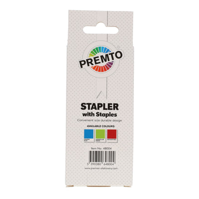 Premto Desk Top Stapler with 1000 Staples - 26/6 - Printer Blue