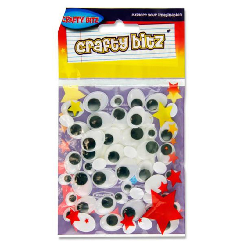 Crafty Bitz Oval Wiggle Googly Eyes - Pack of 50