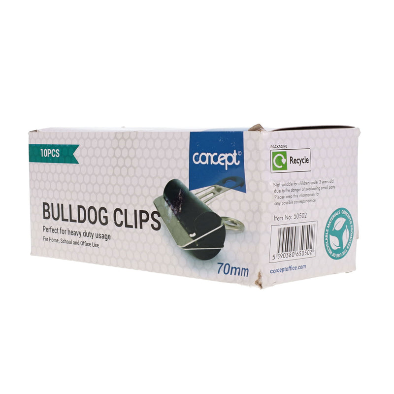 Concept Bulldog Clips - 70mm - Pack of 10