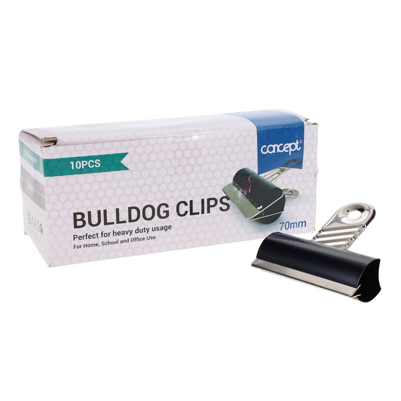Concept Bulldog Clips - 70mm - Pack of 10