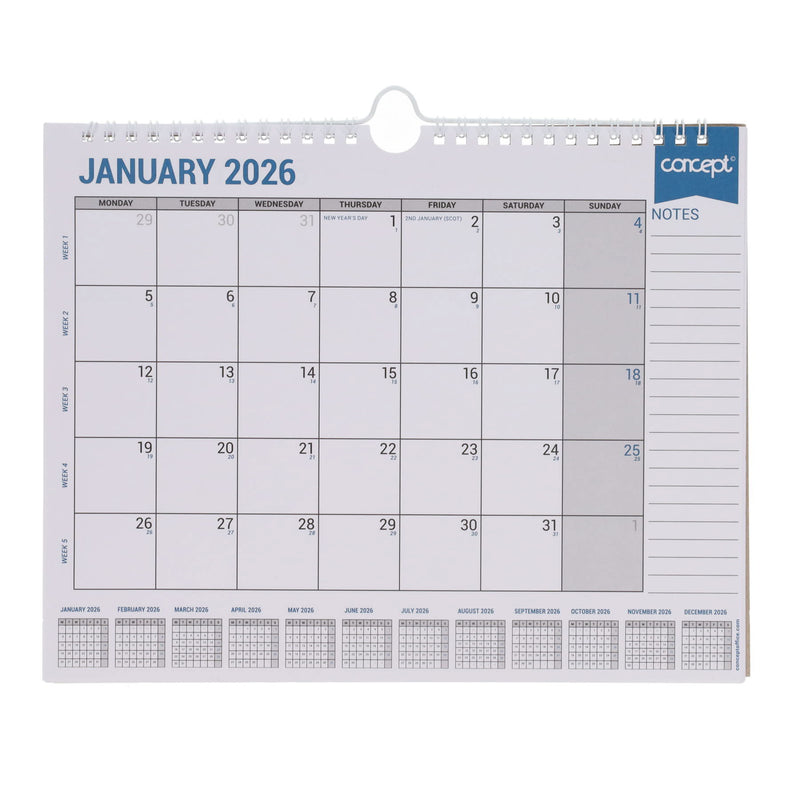 Concept 2026 Easy Glance Monthly Planner