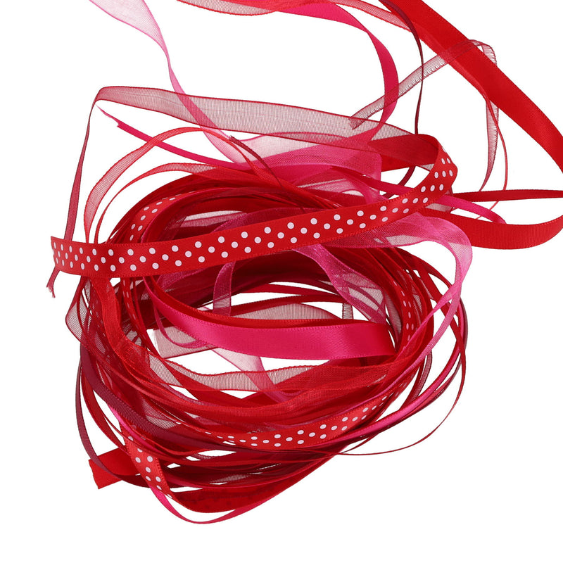 Crafty Bitz Silky Ribbons - 10m - Red