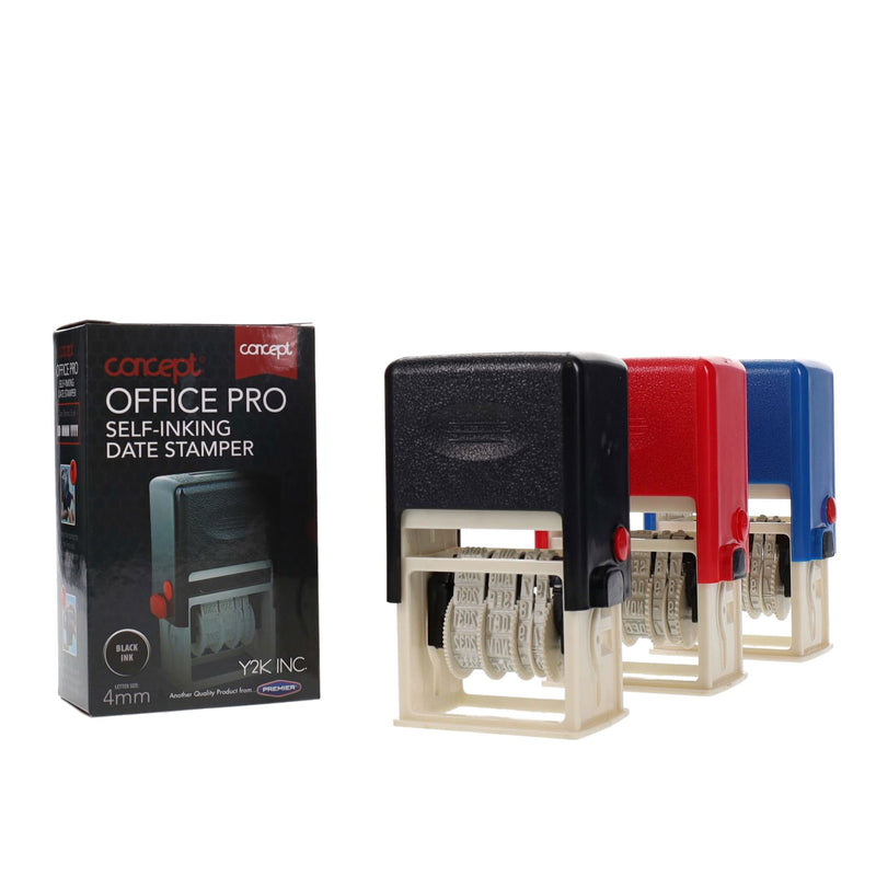 Concept Office Pro Self-Inking Date Stamper - Black Ink