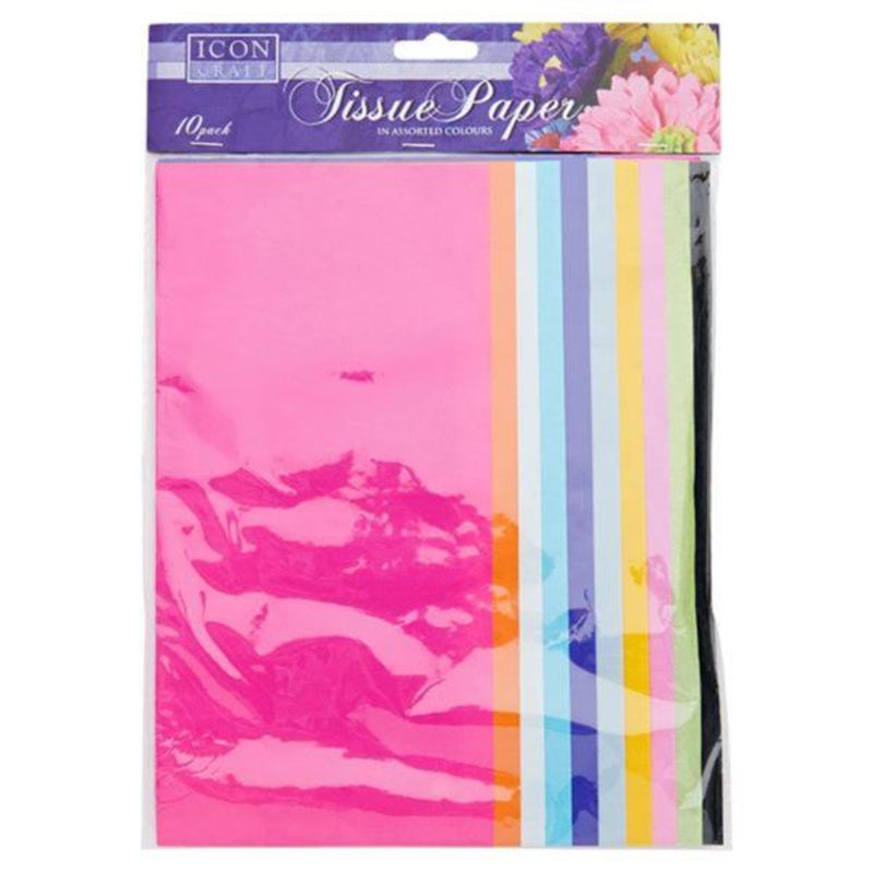 Icon Tissue Paper - Bright Colours - Pack of 10 Sheets