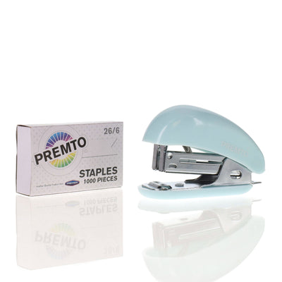 Premto Mini Stapler & 1000 26/6 Staples - Pastel - Cornflower Blue