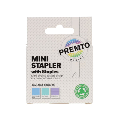 Premto Mini Stapler & 1000 26/6 Staples - Pastel - Cornflower Blue