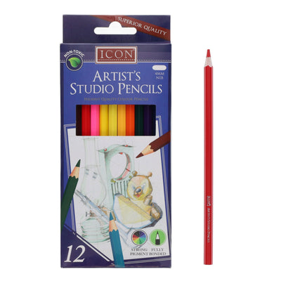 Icon Artist's Studio Superior Colour Pencils - 4mm Nib - Pack of 12