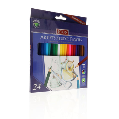 Icon Artist's Studio Superior Colour Pencils - 4mm Nib - Pack of 24