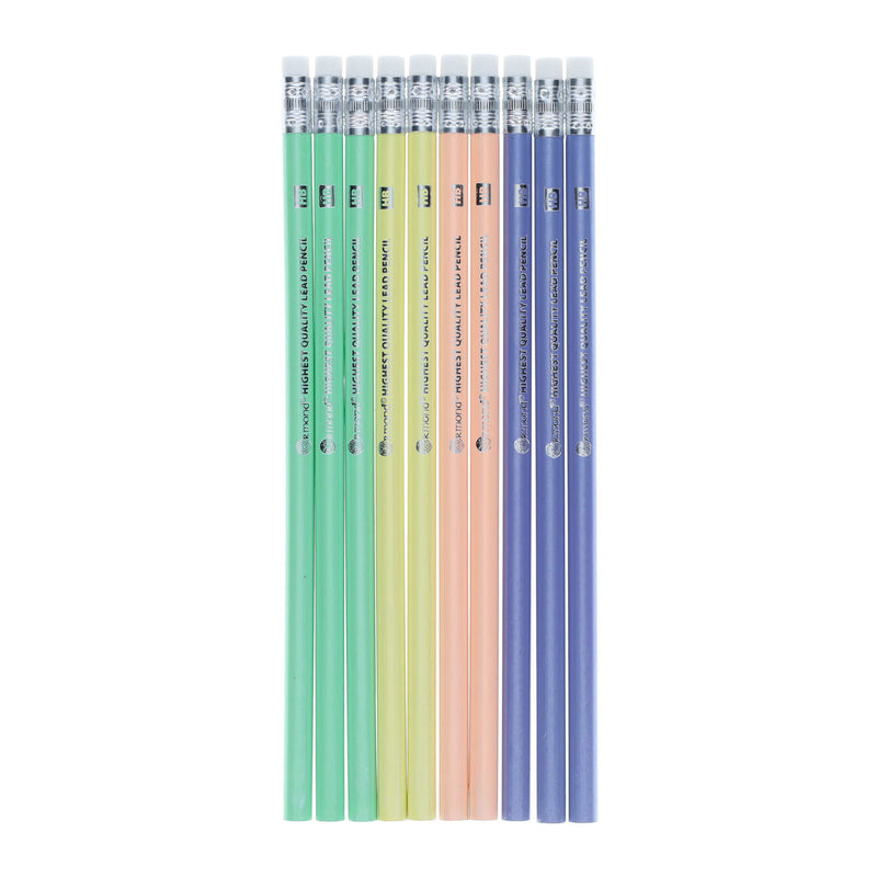 Ormond Wallet of 10 HB Eraser Tipped Pencils - Pearl