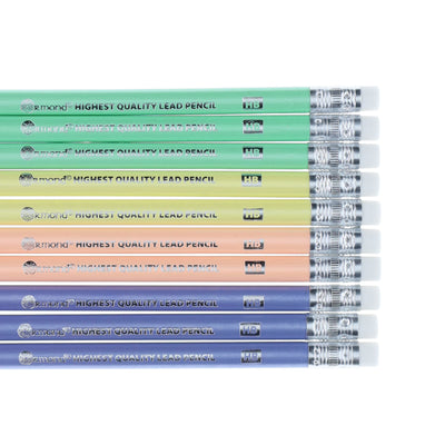 Ormond Wallet of 10 HB Eraser Tipped Pencils - Pearl