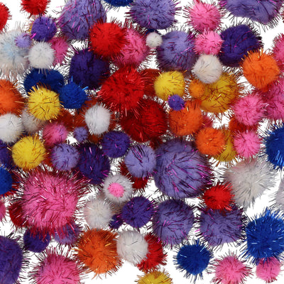 Crafty Bitz Pom Poms - Glitter - Pack of 100