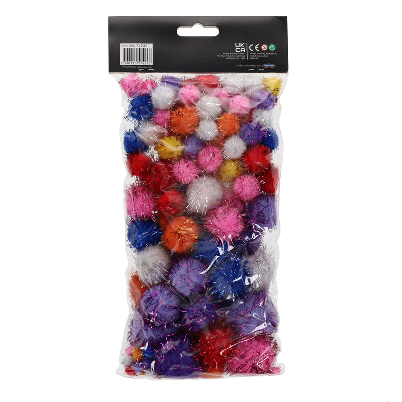 Crafty Bitz Pom Poms - Glitter - Pack of 100