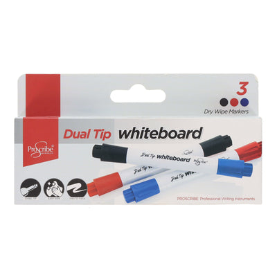 Pro:Scribe Twin Tip Whiteboard Marker - Pack of 3