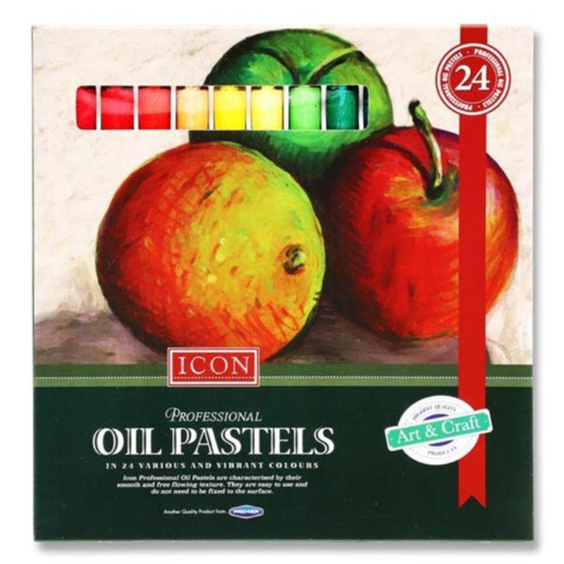 Icon Professional Oil Pastels - Vibrant Colours - Box of 24