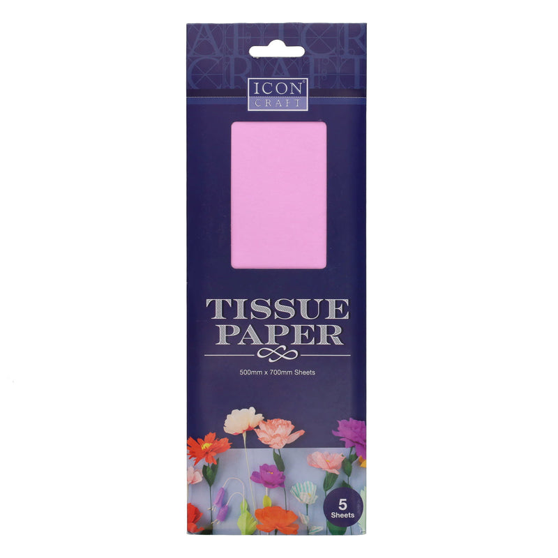 Icon Tissue Paper - 500mm x 700mm - Baby Pink - Pack of 5