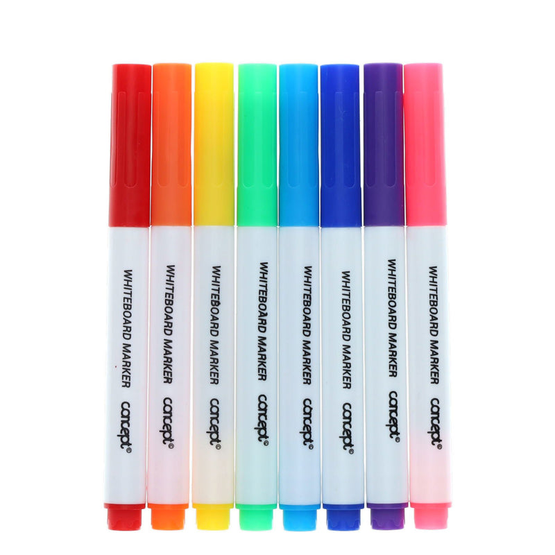 Concept Dry Wipe Whiteboard Markers with Bullet Tip - Pack of 8