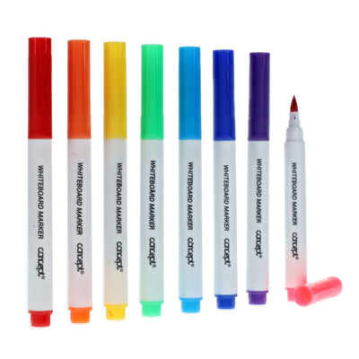 Concept Dry Wipe Whiteboard Markers with Bullet Tip - Pack of 8