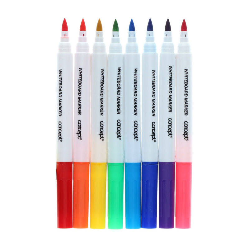 Concept Dry Wipe Whiteboard Markers with Bullet Tip - Pack of 8