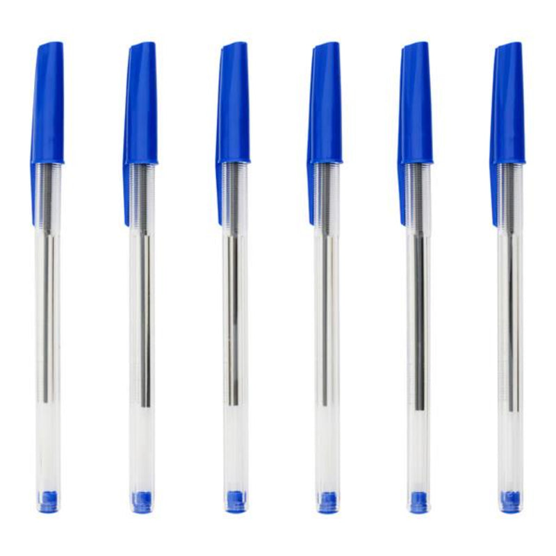 Pro:Scribe Ballpoint Pens - Blue Ink - Pack of 6