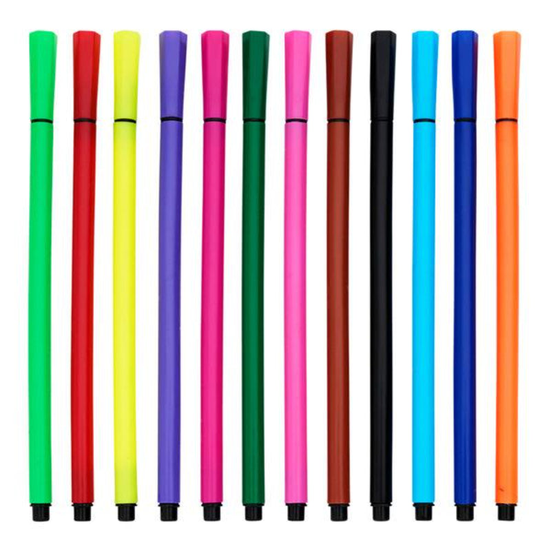 World of Colour Artistic Felt Tip Pens - Box of 12