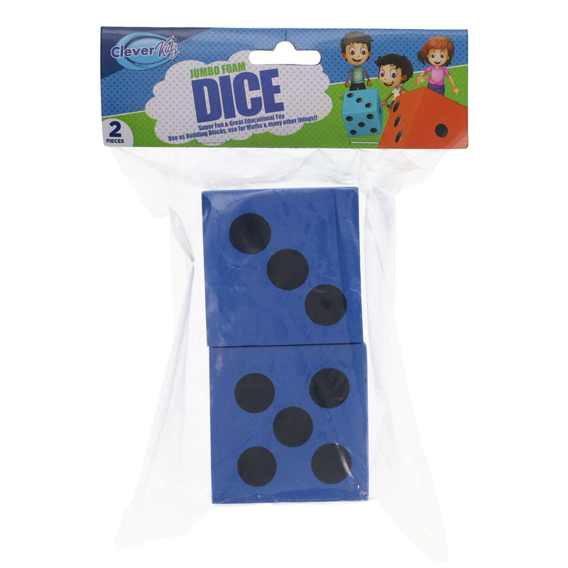 Clever Kidz Play & Learn Giant Dice - Blue - Pack of 2