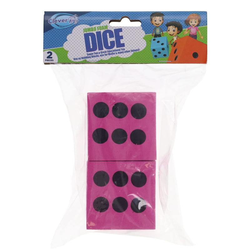 Clever Kidz Play & Learn  Giant Dice - Pink - Pack of 2