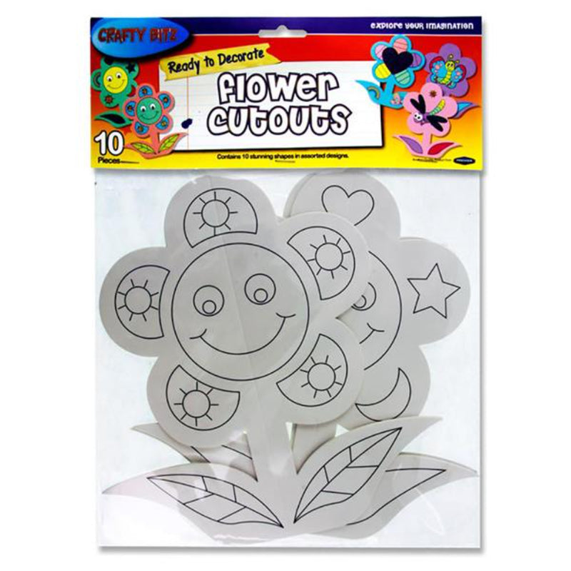 Crafty Bitz Ready to Decorate Flower Cutouts - Pack of 10