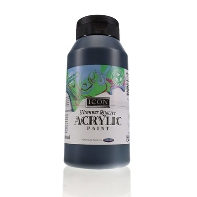 Icon Acrylic Paint 500ml - Black