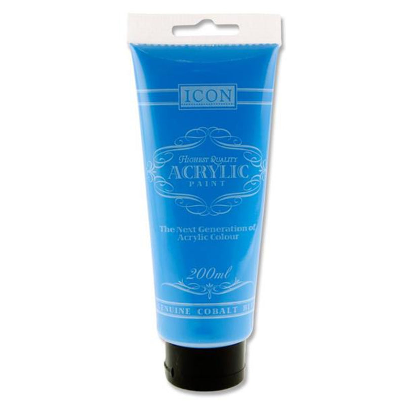 Icon Highest Quality Acrylic Paint - 200 ml - Genuine Cobalt Blue