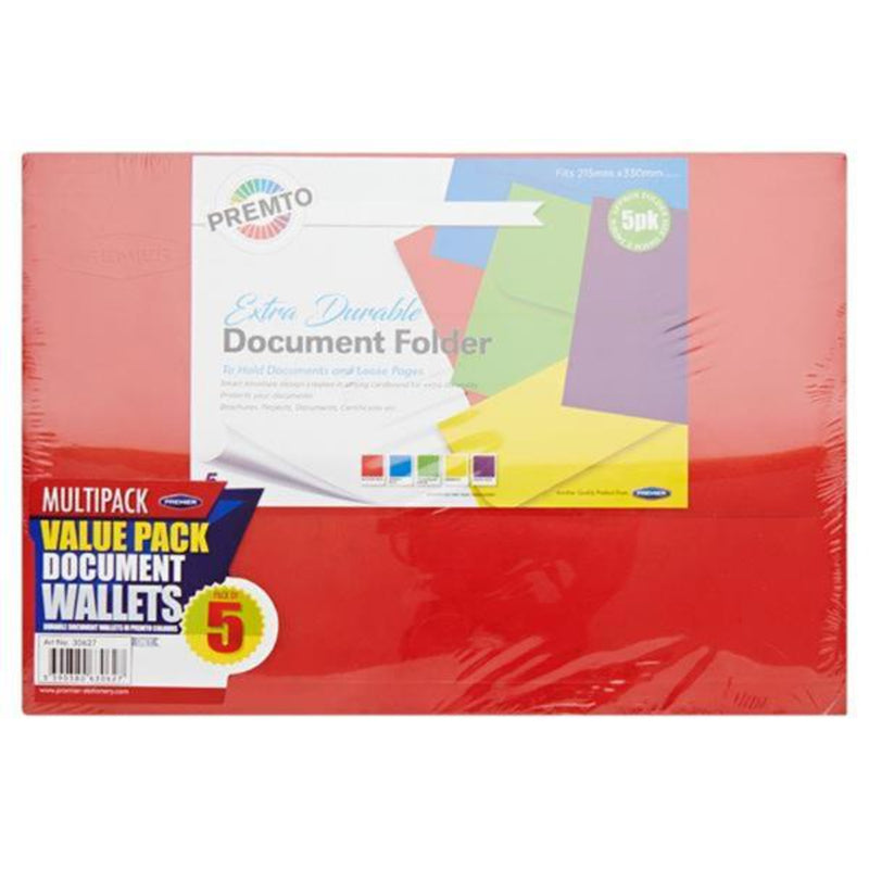Premto Multipack | Extra Durable Document Folders - Series 1 - Pack of 5