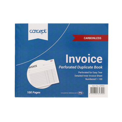 concept-4x5-carbonless-invoice-duplicate-book-100-pages|Stationery Superstore UK