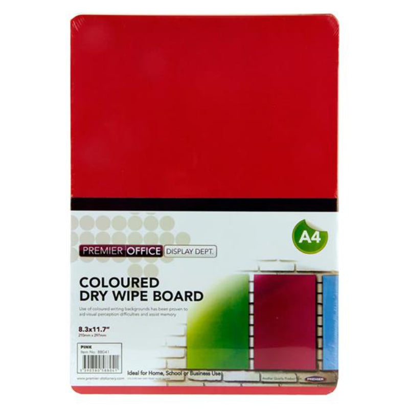 Premier Office A4 Dry Wipe Board - Pink