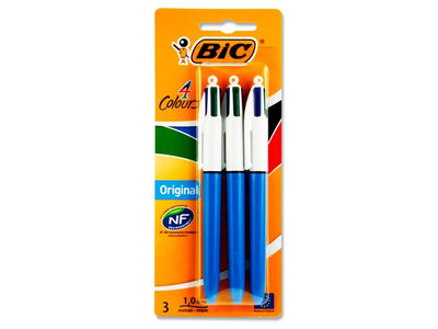 BIC 4 Colour Ballpoint Pen - Pack of 3