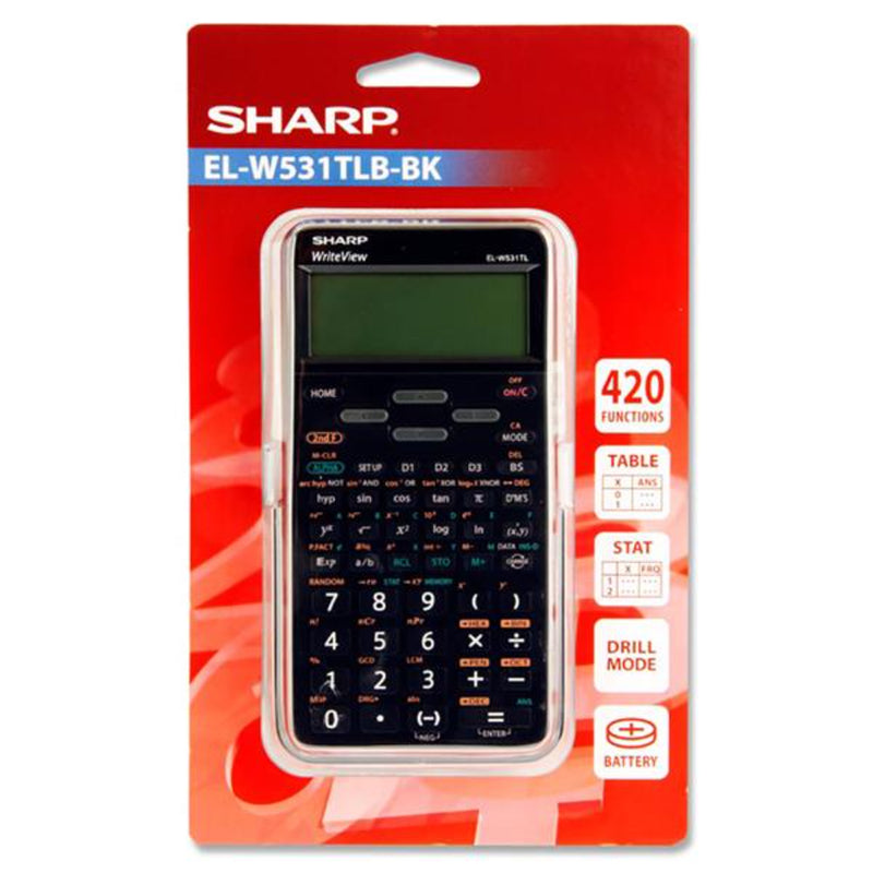 Sharp EL-W531TLB-BK WriteView Scientific Calculator - Black