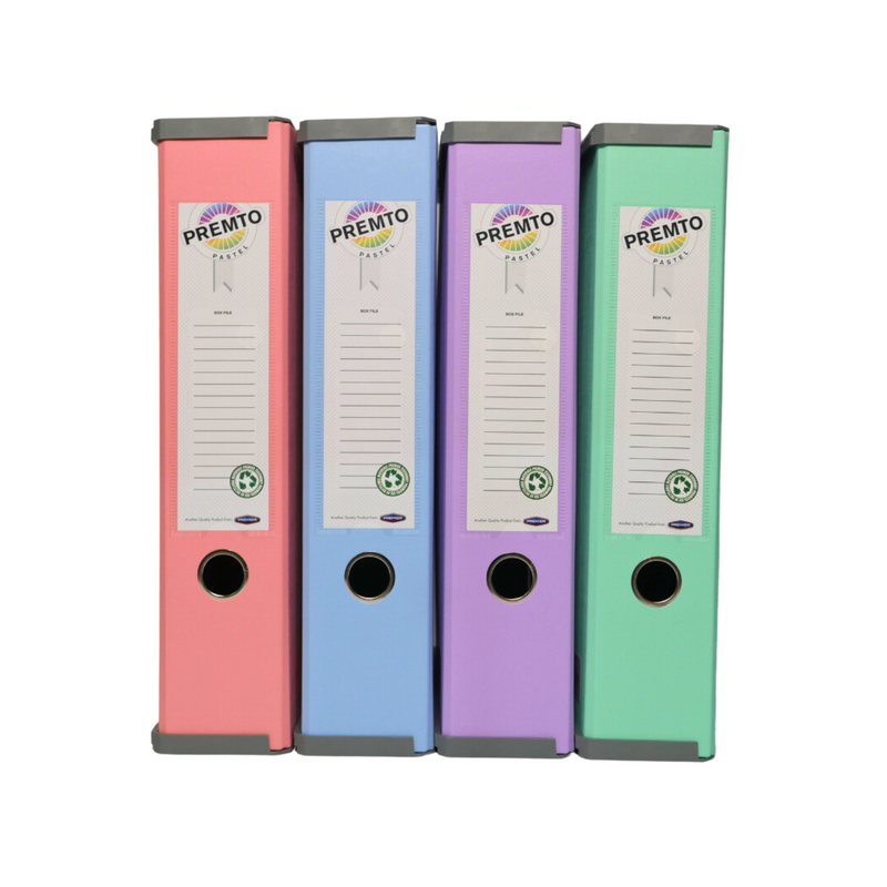 Premto Multipack | Pastel Heavy Duty Box Files - Pack of 4