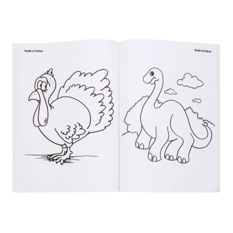 World of Colour A4 Perforated Colour Me Colouring Book - 96 Pages - Cute Animals