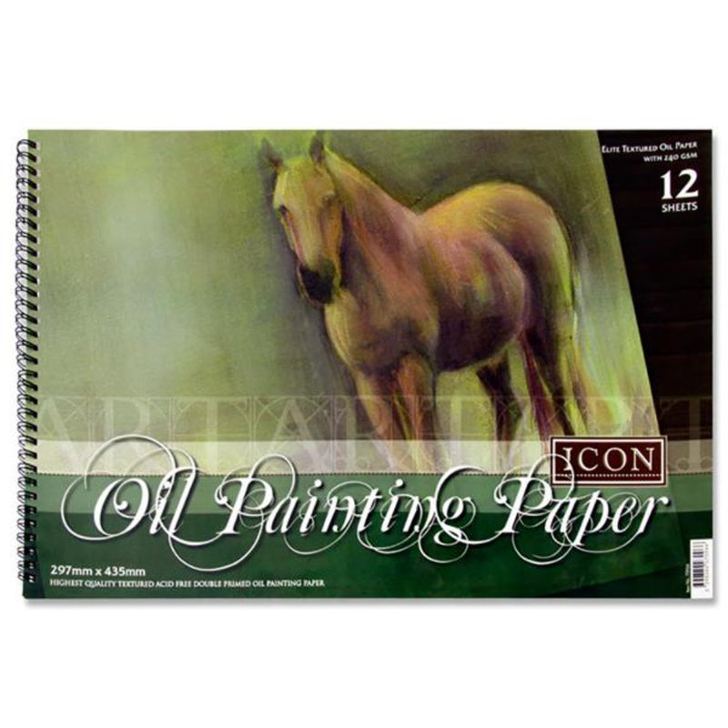 Icon A3 Spiral Oil Painting Pad - 240gsm - 12 Sheets