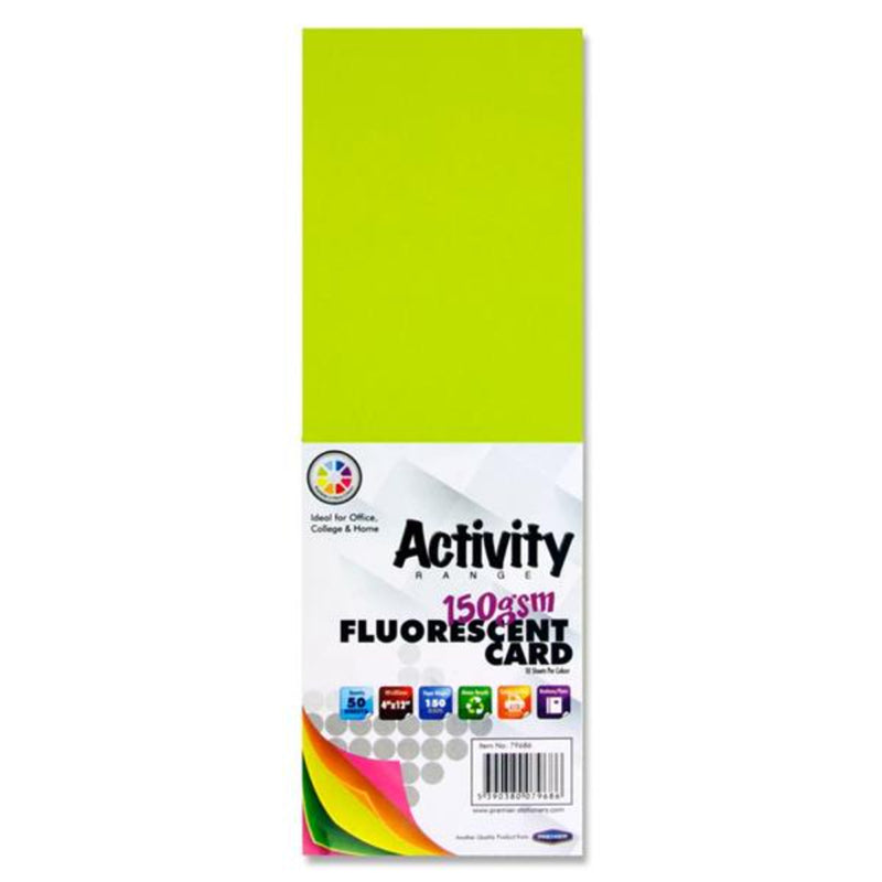 Premier 4x12 Cards - 150gsm - Fluorescent - 50 Sheets